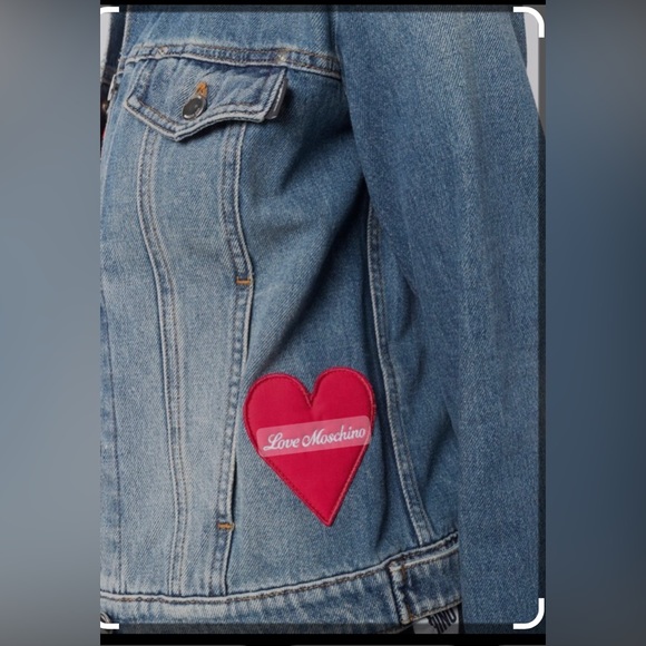LOVE MOSHINO DENIM JACKET WITH HEART ♥️ PATCH - Picture 5 of 5